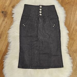 NWT Vintage High-Waisted Black Denim Skirt